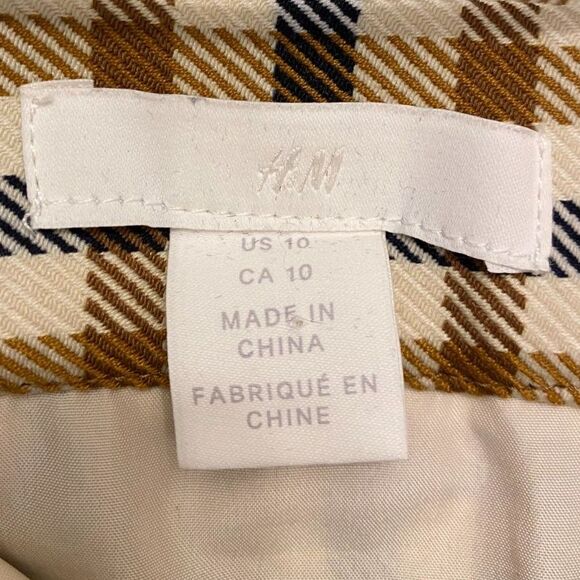 H&M Plaid Button Down Lined Women Skirt Size 10 - Picture 5 of 7